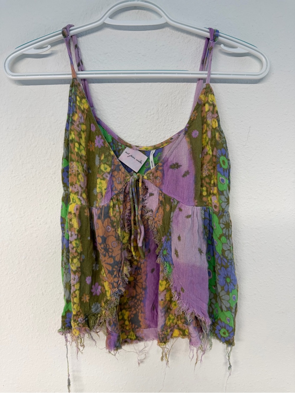 Out from under Patchwork Floral Camisole - Purple & Green